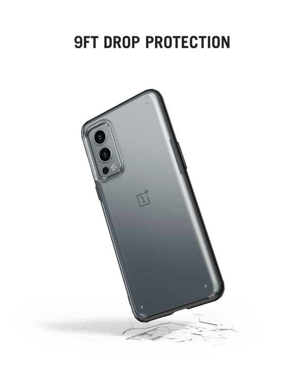 Black Frosted Clear Case Cover For OnePlus Nord 2