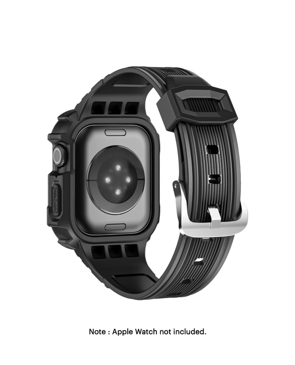 Black ActiveFit Apple WatchBand with Protective Bumper Case (41mm)