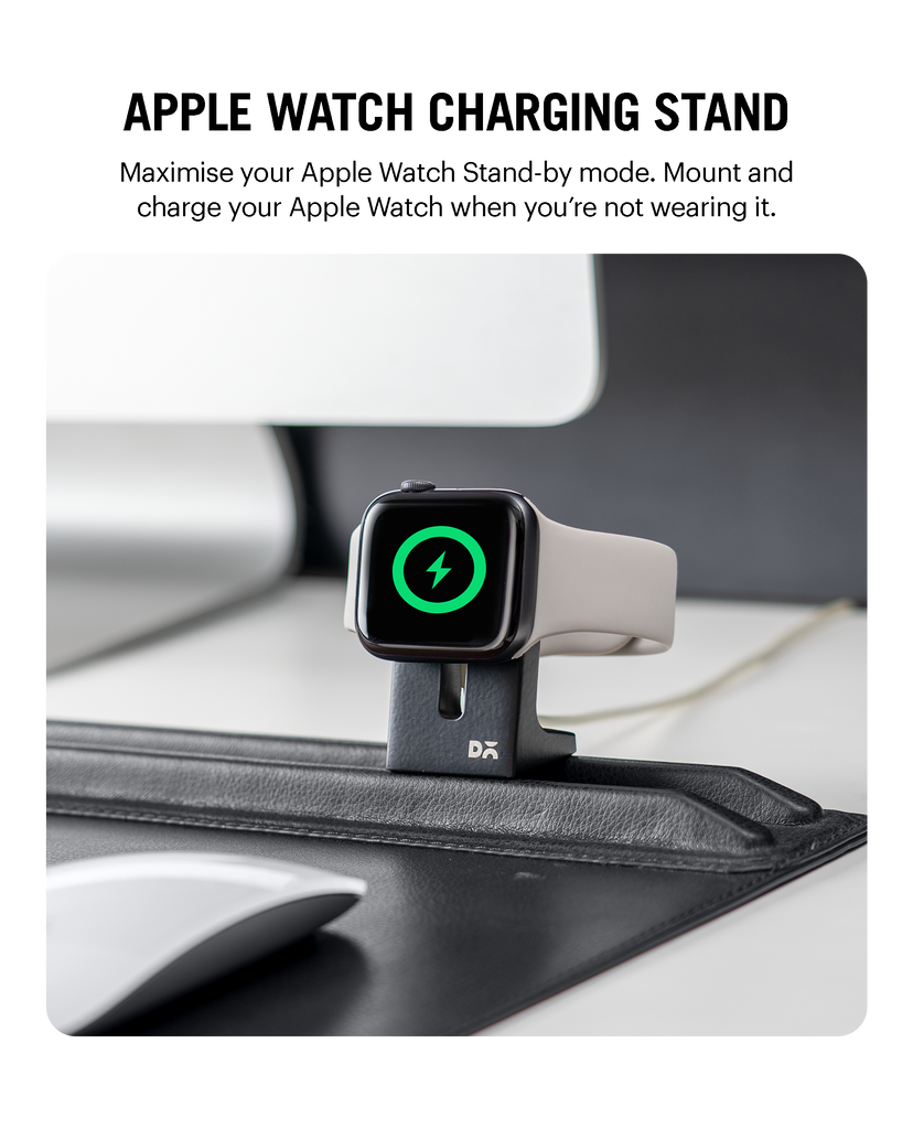 Snap On Organiser Desk Mat with Cable Holder + Phone Mount + Apple Watch Charging Stand