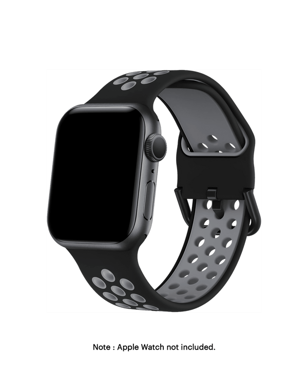 Black-Lime Sports Silicone Apple WatchBand (38/40/41mm)