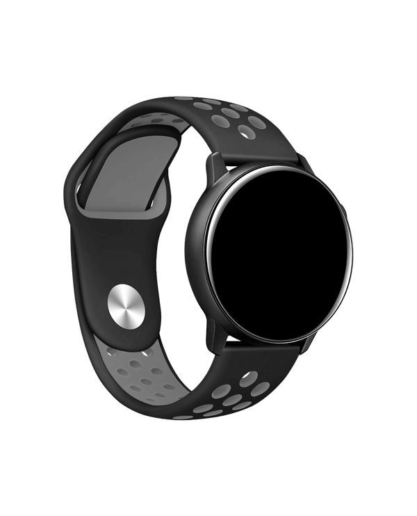 Black-Grey Annex Silicone WatchBand for Samsung/OnePlus/Fitbit Smartwatches