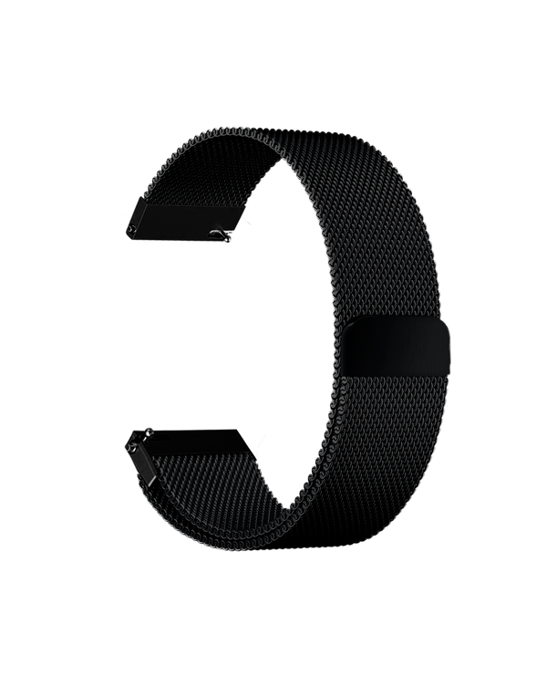 Black Milanese Loop WatchBand for Samsung/OnePlus/Fitbit Smartwatches (20mm)