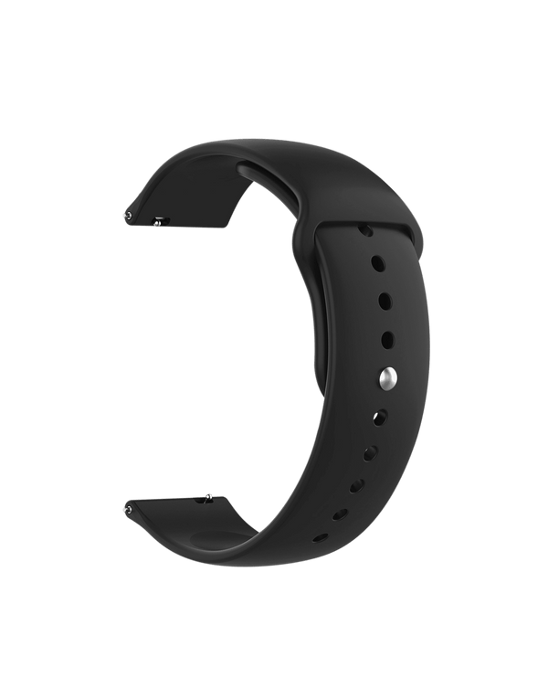 Black Silicone Click Universal WatchBand (20mm)