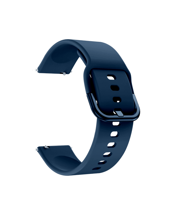 Black Silicone Buckle WatchBand for Samsung/OnePlus/Fitbit Smartwatches (20mm)
