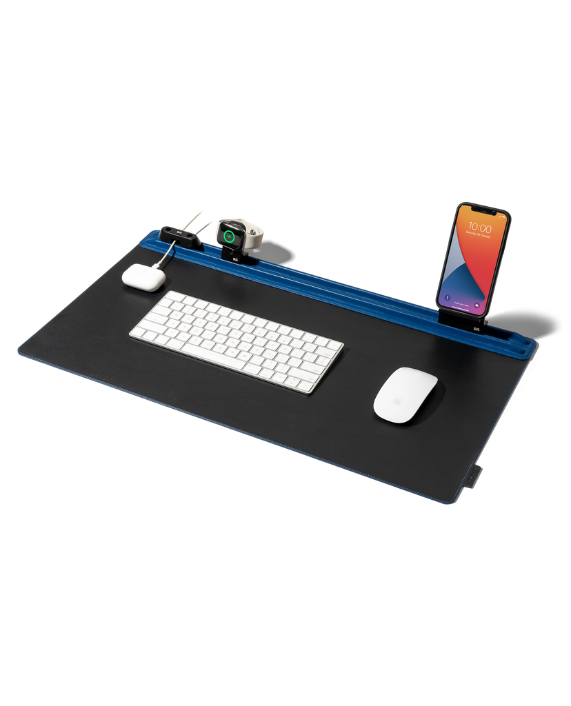 Snap On Organiser Desk Mat with Cable Holder + Phone Mount + Apple Watch Charging Stand