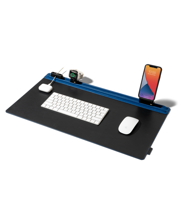 Snap On Organiser Desk Mat with Cable Holder + Phone Mount + Apple Watch Charging Stand