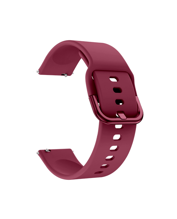 Burgundy Silicone Buckle Universal WatchBand (20mm)