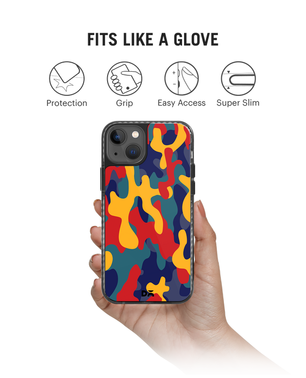 DailyObjects Color Block Camo Stride 2.0 Phone Case Cover For iPhone 15