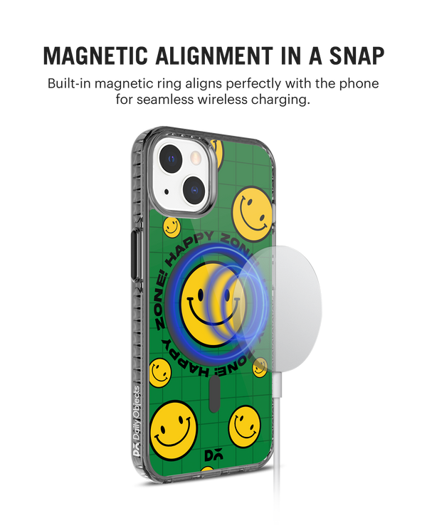 Green Happy Zone Stride 2.0 Clear MagSafe Phone Case Cover For iPhone 15