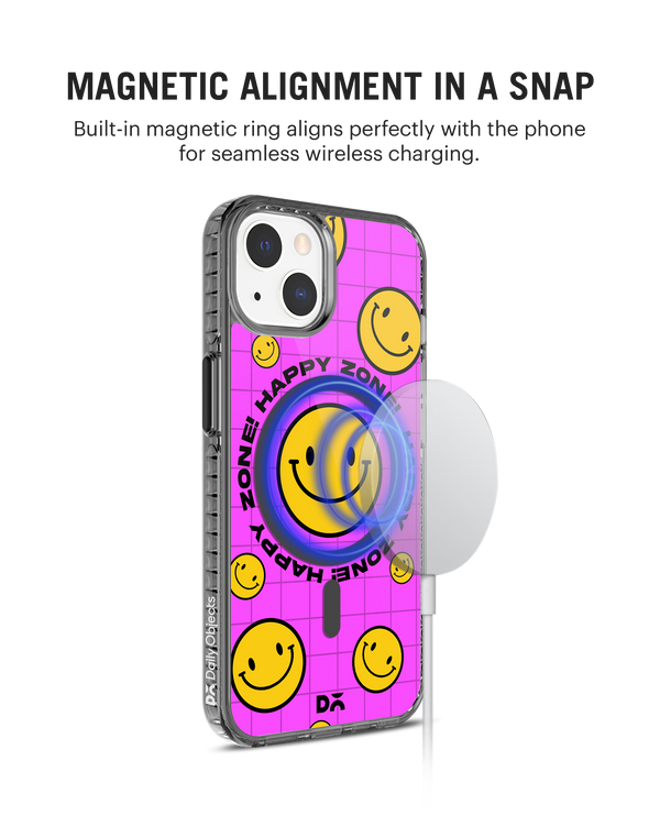 Pink Happy Zone Stride 2.0 Clear MagSafe Phone Case Cover For iPhone 15