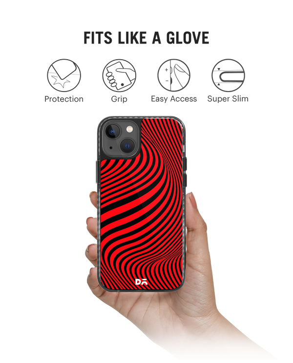 DailyObjects Red Waves Stride 2.0 Phone Case Cover For iPhone 15
