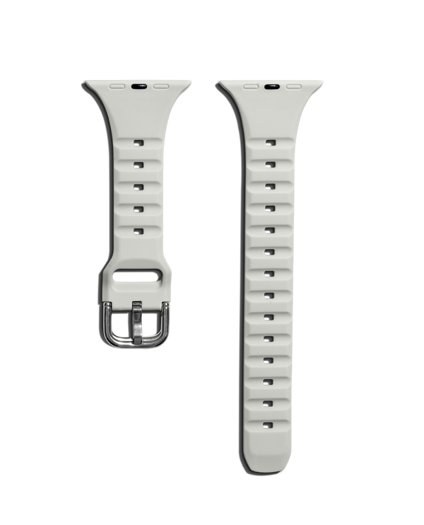 Grey Ribbed Silicone Apple WatchBand (42/44/45/49mm)