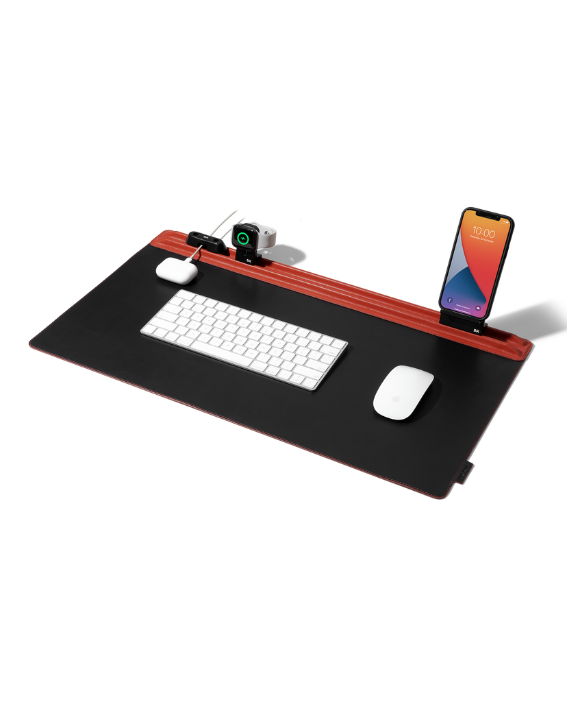 Snap On Organiser Desk Mat with Cable Holder + Phone Mount + Apple Watch Charging Stand