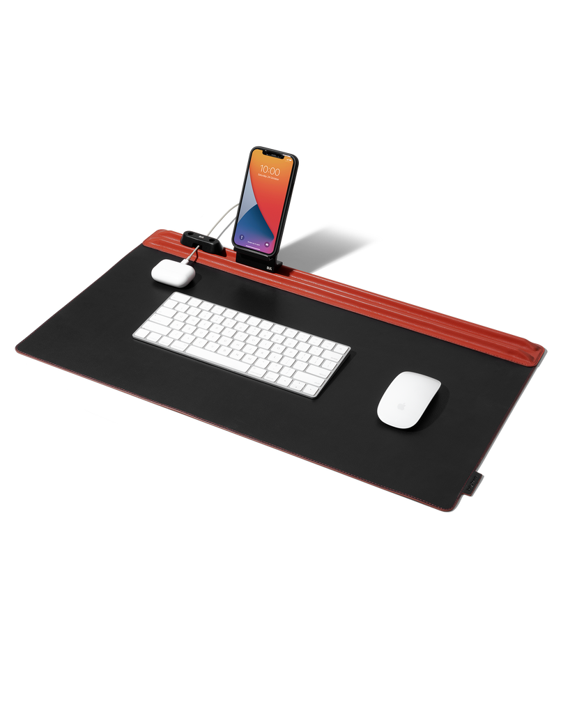 Snap On Organiser Desk Mat with Cable Holder + Phone Mount + Apple Watch Charging Stand
