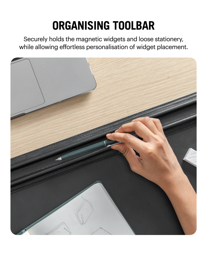 Snap On Organiser Desk Mat with Cable Holder + Phone Mount + Apple Watch Charging Stand