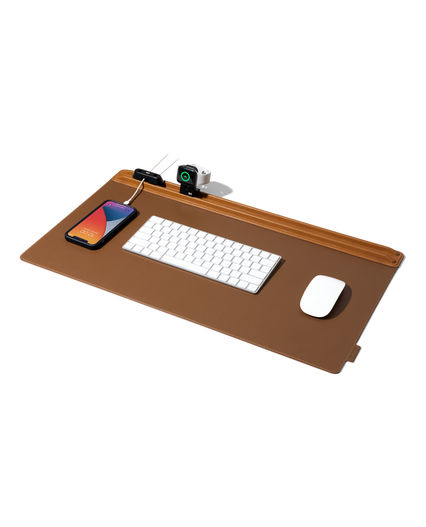 Snap On Organiser Desk Mat with Cable Holder + Phone Mount + Apple Watch Charging Stand
