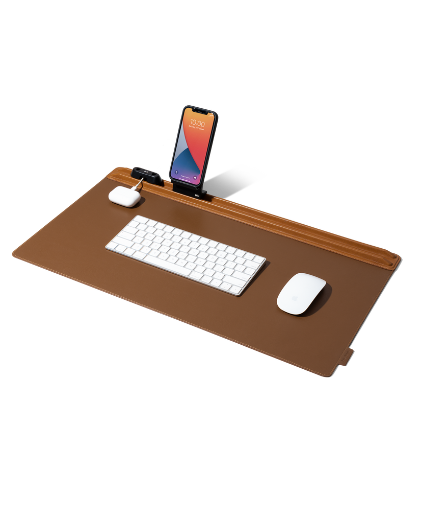 Snap On Organiser Desk Mat with Cable Holder + Phone Mount + Apple Watch Charging Stand