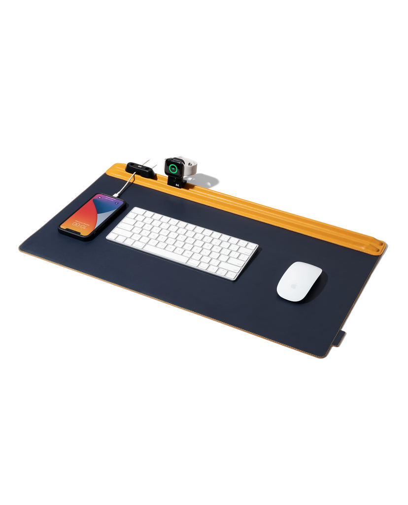 Snap On Organiser Desk Mat with Cable Holder + Phone Mount + Apple Watch Charging Stand