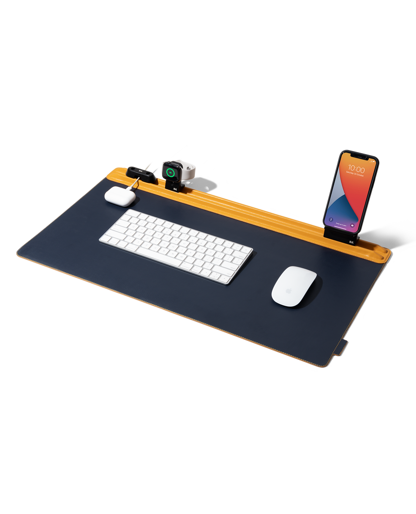 Snap On Organiser Desk Mat with Cable Holder + Phone Mount + Apple Watch Charging Stand