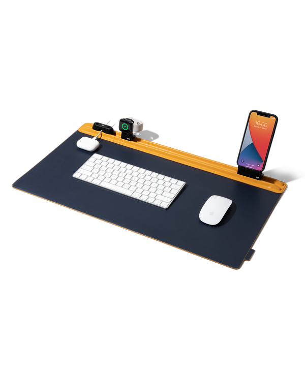 Snap On Organiser Desk Mat with Cable Holder + Phone Mount + Apple Watch Charging Stand