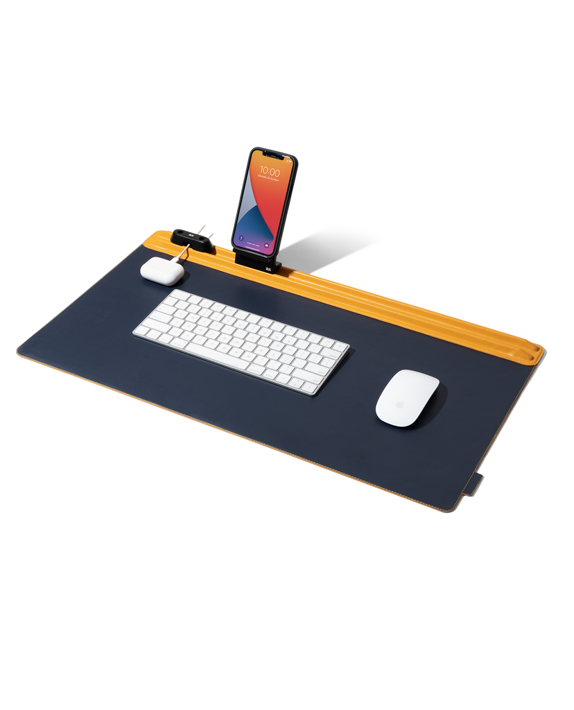 Snap On Organiser Desk Mat with Cable Holder + Phone Mount + Apple Watch Charging Stand