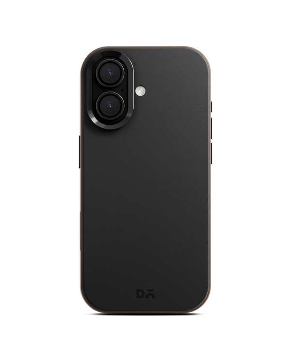 Black-Beige Leatherite MagSafe Phone Case Cover for iPhone 17