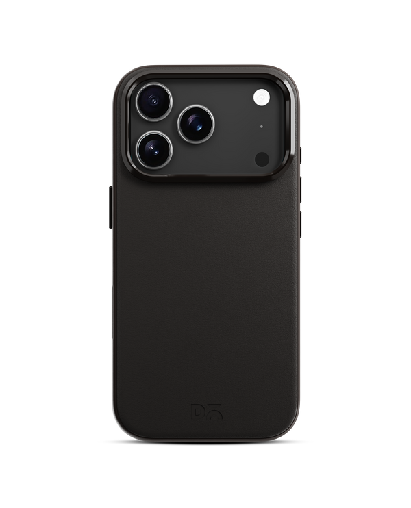 Black-Beige Leatherite MagSafe Phone Case Cover for iPhone 17 Pro