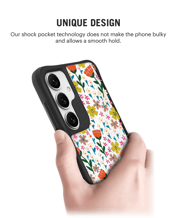 Auburn Tulips Black Hybrid Clear Case Cover For Samsung Galaxy S24 Plus