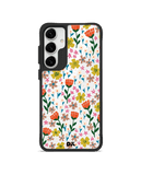 Auburn Tulips Black Hybrid Clear Case Cover For Samsung Galaxy S24