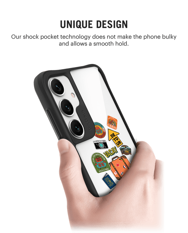 Backpacking Black Hybrid Clear Case Cover For Samsung Galaxy S24 Plus