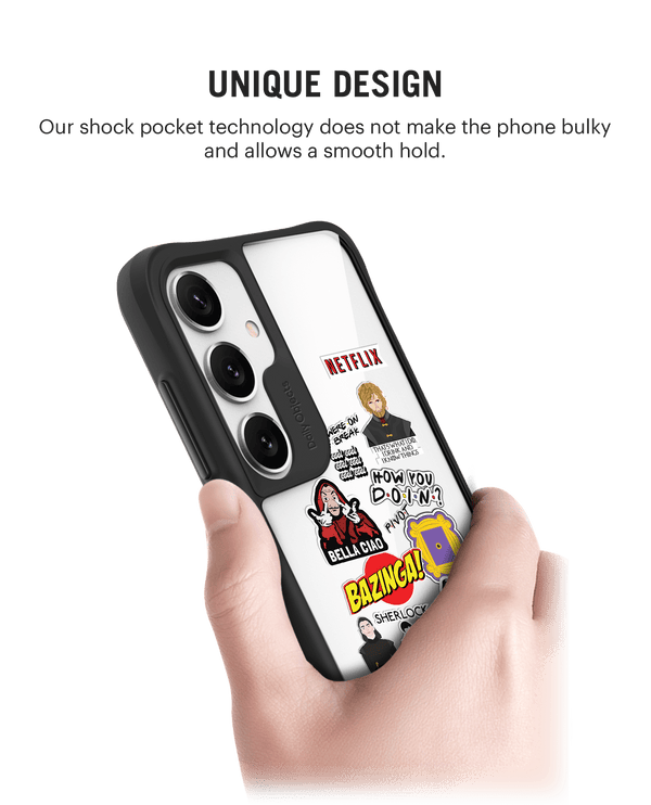 Binge Watch Black Hybrid Clear Case Cover For Samsung Galaxy S24 Plus