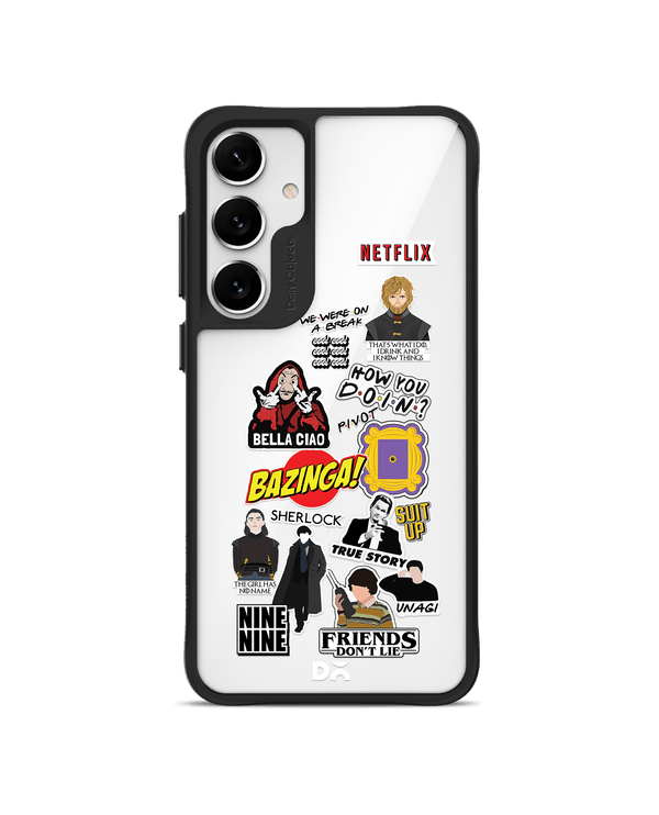 Binge Watch Black Hybrid Clear Case Cover For Samsung Galaxy S24