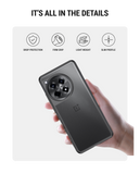 Black Frosted Clear Case Cover For OnePlus 12R