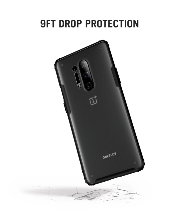 Black Frosted Clear Case Cover For OnePlus 8 Pro
