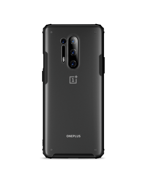 Black Frosted Clear Case Cover For OnePlus 8 Pro