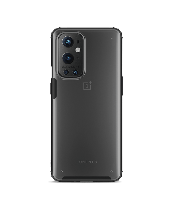 Black Frosted Clear Case Cover For OnePlus 9 Pro