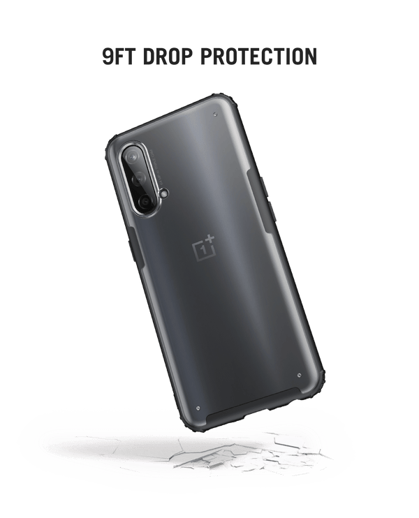 Black Frosted Clear Case Cover For OnePlus Nord CE