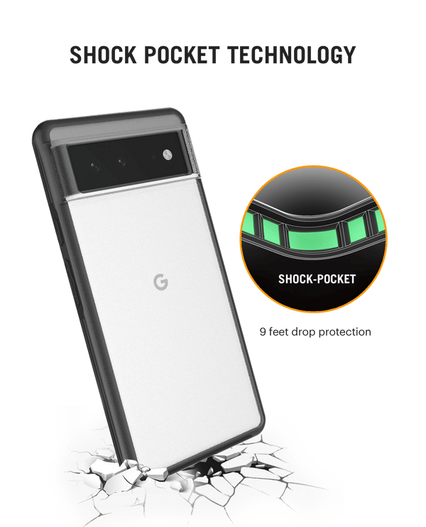 Black Hybrid Clear Case Cover for Google Pixel 6