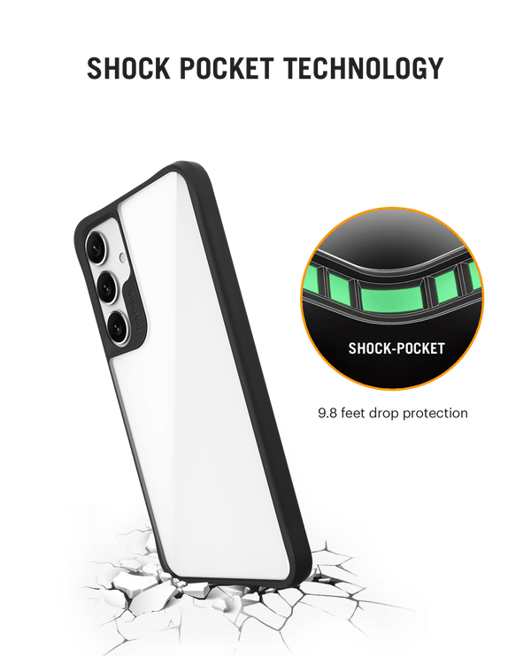 Black Hybrid Clear Case Cover for Samsung Galaxy S24 Plus