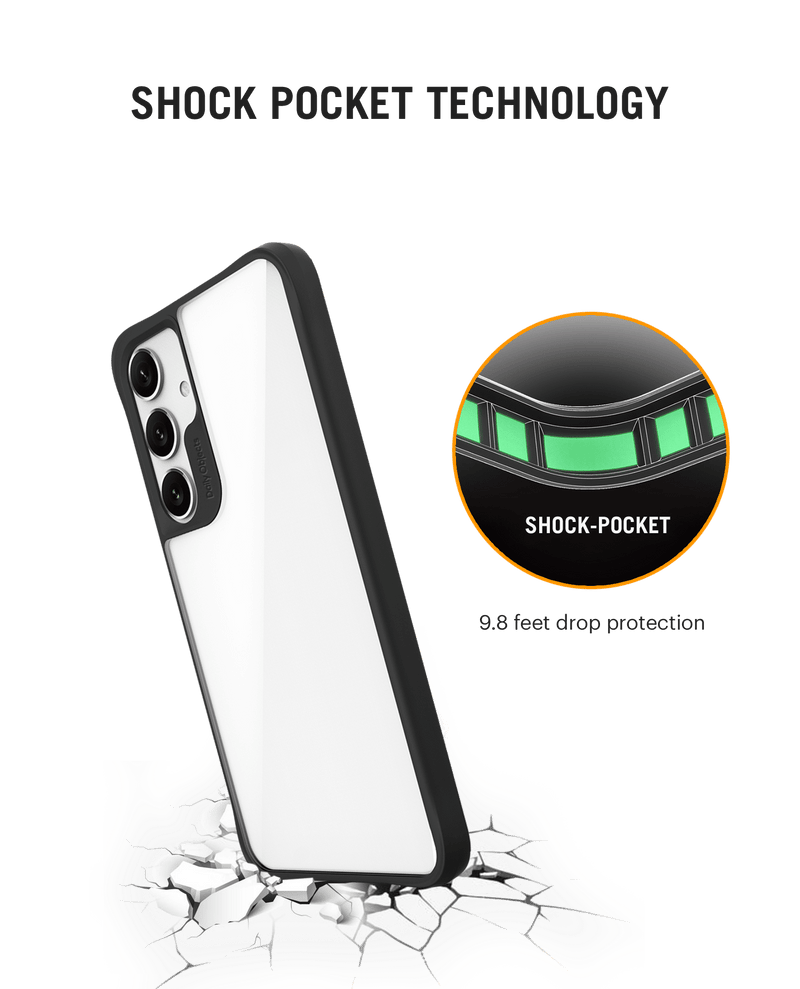 Black Hybrid Clear Case Cover for Samsung Galaxy S24 Plus