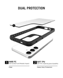 Clear Pink & Purple Painted Flower Black Hybrid Clear Case Cover For Samsung Galaxy S24 Plus