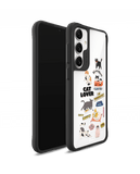 Cat Mom Black Hybrid Clear Case Cover For Samsung Galaxy S24