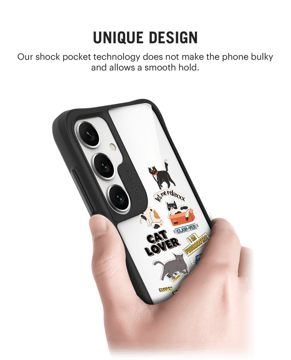 Cat Mom Black Hybrid Clear Case Cover For Samsung Galaxy S24 Plus