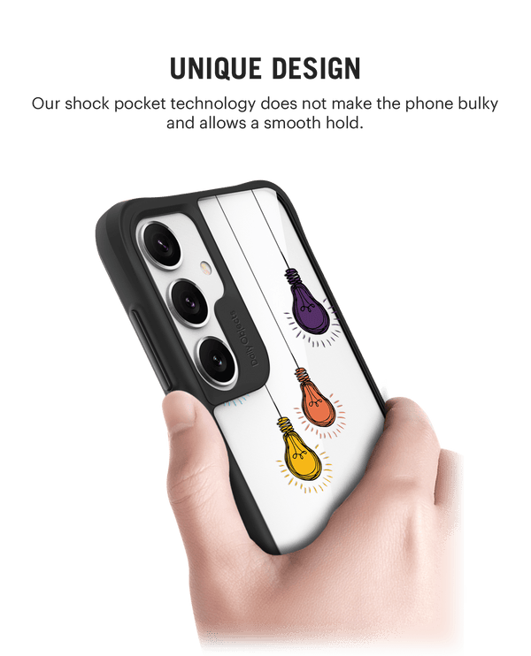 Clear Bulbs Black Hybrid Clear Case Cover For Samsung Galaxy S24 Plus