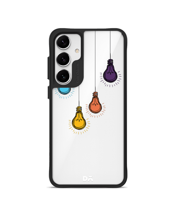 Clear Bulbs Black Hybrid Clear Case Cover For Samsung Galaxy S24 Plus