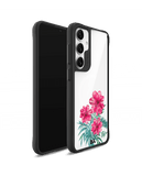 Clear Hibiscus Black Hybrid Clear Case Cover For Samsung Galaxy S24 Plus
