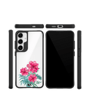Clear Hibiscus Black Hybrid Clear Case Cover For Samsung Galaxy S24 Plus