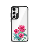 Clear Hibiscus Black Hybrid Clear Case Cover For Samsung Galaxy S24 Plus