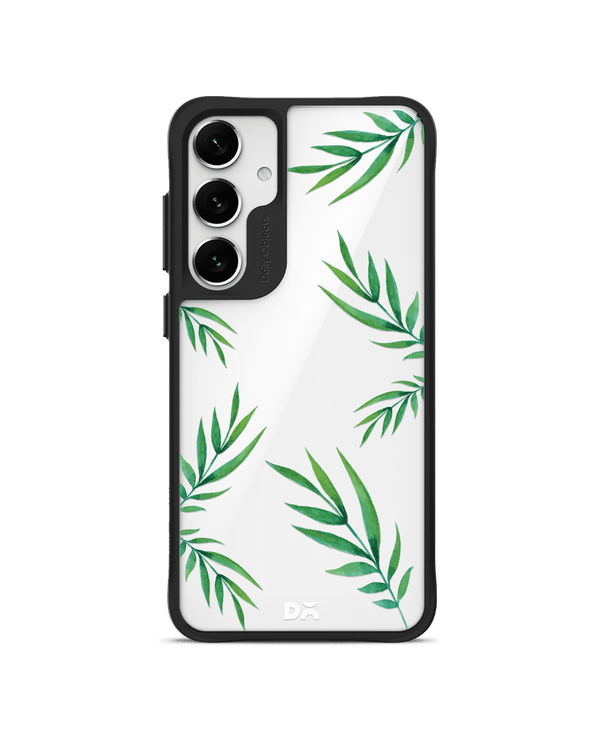 Clear Leaves Black Hybrid Clear Case Cover For Samsung Galaxy S24 Plus