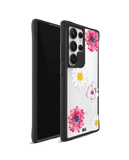 Clear Multicoloured Flowers Black Hybrid Clear Case Cover For Samsung Galaxy S24 Ultra